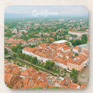 Ljubljana stadsgezicht, Slovenië reis souvenir Bier Onderzetter