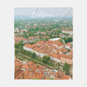 Ljubljana stadsgezicht, Slovenië Reis Souvenir Fleece Deken