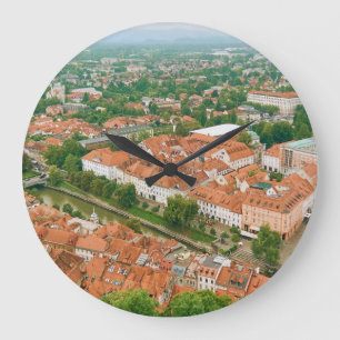Ljubljana van bovenaf grote klok
