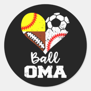 Ll Oma Voetbal Footll Verkoop Softll Speler Oma Ronde Sticker
