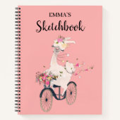 Llama à vélo livre de croquis personnalisé pour en (Devant)