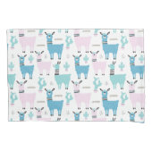 Llama Alapaca Animal Pattern Blue Roze Animals Kussensloop (Voorkant)