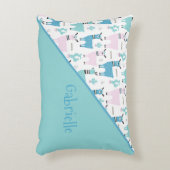 Llama Alapaca Animal Pattern Twee Tone Name Accent Kussen (Voorkant(Verticaal))