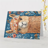 Llama Alpaca Anniversaire N'importe quel âge Carte (Fleur jaune)