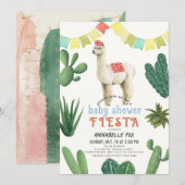 Llama Alpaca Cactus Fiesta Boy Baby shower Kaart (Voorkant / Achterkant)