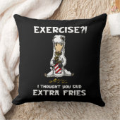 Llama Alpaca Exercise Fries Funny Animal Kussen (Deken)