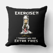 Llama Alpaca Exercise Fries Funny Animal Kussen (Voorkant)