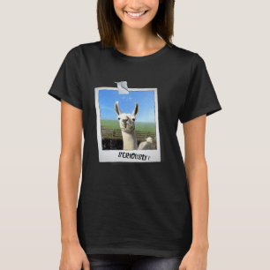 Llama Alpaca Foto Serieus Gezegd T-shirt