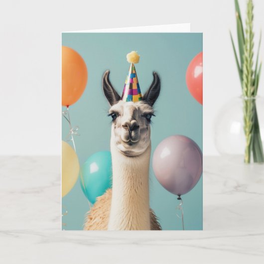 Llama Alpaca Funny carte d'anniversaire (Devant)