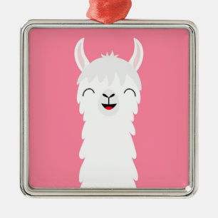 Llama alpaca gezicht metalen ornament