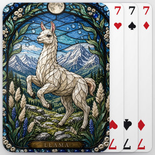 Llama / Alpaca Hoge Plateau Illumina Glas-in-lood Pokerkaarten