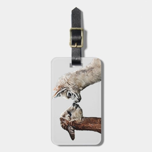 Llama Alpaca-kunst schattig voegt tekst toe Bagagelabel (Voorkant verticaal)
