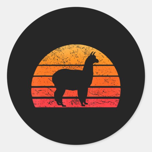 Llama Alpaca Lover Llama Ronde Sticker (Voorkant)