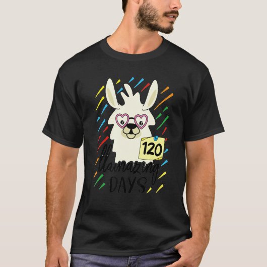 Llama & Alpaca Lovers Cute 120 Llamazing Days of S T-shirt (Voorkant)