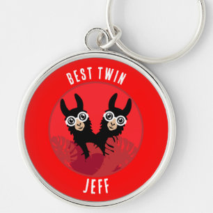 Llama Alpaca Twin Boys Sleutelhanger