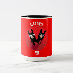 Llama Alpaca Twin Boys Tweekleurige Koffiemok