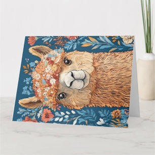 Llama Alpaca Verjaardag Elke Leeftijd Gevouwen Wen Kaart
