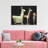 Llama, alpiaca en vrouw canvas afdruk (Insitu (Woonkamer))