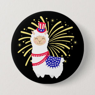 Llama American Juli 4 Ronde Button 7,6 Cm