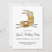 Llama Anniversaire Fête Invitation (Devant)
