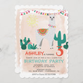 Llama Anniversaire invitation (Devant / Derrière)
