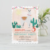 Llama Anniversaire invitation (Debout devant)