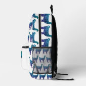 Llama aqua blauw ombre sparkles patroon wit bedrukte rugzak (Rechts)