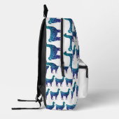 Llama aqua blauw ombre sparkles patroon wit bedrukte rugzak (Links)