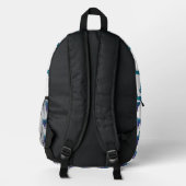 Llama aqua blauw ombre sparkles patroon wit bedrukte rugzak (Achterkant)