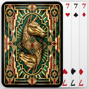 Llama, Art Deco Wilde Dieren Pokerkaarten