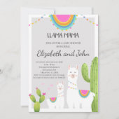 Llama Avec Baby shower Cactus Invitation (Devant)