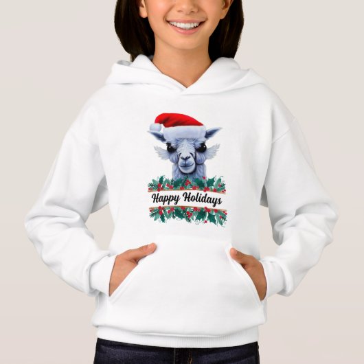 Llama avec Sweat - shirt à capuche de chapeau du P (Devant)