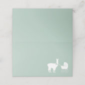 Llama Baby shower Cute Green Gender Neutral (Buitenkant ongevouwen)