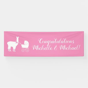 Llama Baby shower Cute Pink Girl Spandoek