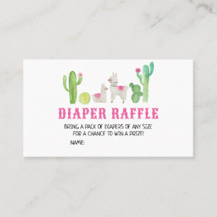 Llama Baby shower Diaper Raffle Visitekaartje