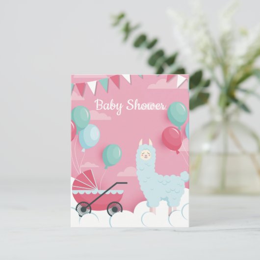 Llama Baby shower Invitation (Debout devant)