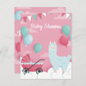 Llama Baby shower Invitation (Devant / Derrière)