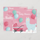 Llama Baby shower Invitation (Devant / Derrière)