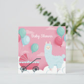 Llama Baby shower Invitation (Debout devant)