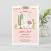 Llama baby shower invitation Llama Love Fiesta (Debout devant)