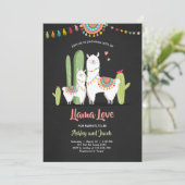 Llama baby shower invitation Llama Love Fiesta (Debout devant)