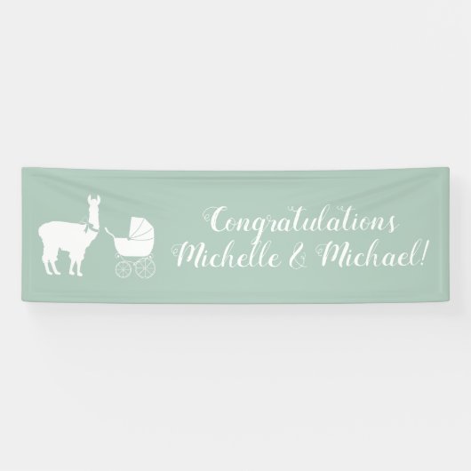 Llama-Baby shower Spandoek (Horizontaal)