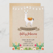 Llama baby shower uitnodiging (Voorkant / Achterkant)