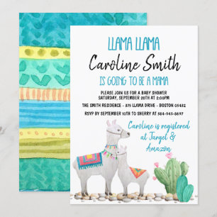 Llama Baby shower Uitnodiging Genderneutraal Uitno