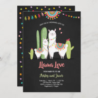 Llama baby shower uitnodiging Llama Love Fiesta