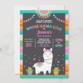 Llama Baby shower Uitnodiging Whole Llama Love Bab (Voorkant)