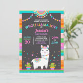Llama Baby shower Uitnodiging Whole Llama Love Bab (Staand voorkant)