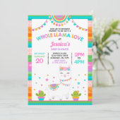 Llama Baby shower Uitnodiging Whole Llama Love Bab (Staand voorkant)