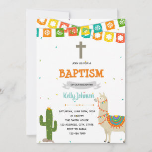 Llama baptism Invitation