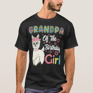 Llama Birthday Grandpa of the Birthday Girl Boerde T-shirt